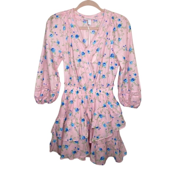 LoveShackFancy x Target Esme Dress Pink Floral Excellent Size XS - Picture 4 of 9